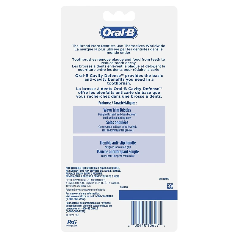 Brosse à dents Oral-B Cavity Defense, souple 6 unités