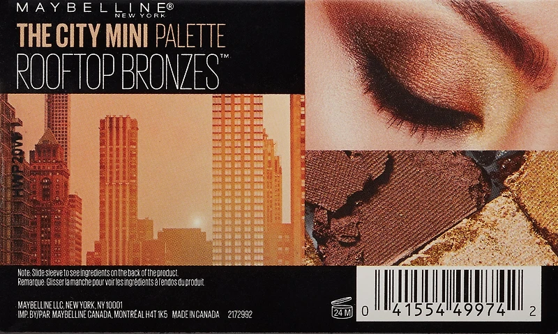 Maybelline New York The City Mini, Eye Shadow Palette, Rooftop Bronzes, 4 g, 4  GR