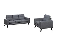 Topline Home Furnishings Ensemble mobilier chenille 2 pièces sofa et fauteuil