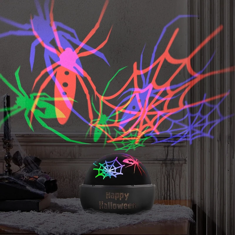 Halloween Lightshow Projection-Tabletop ShadowLights w/Inner Motion-Spider (RGB)