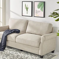 Zinus Josh Traditional Modern 3-Seater Upholstered Sofa Couch, Beige