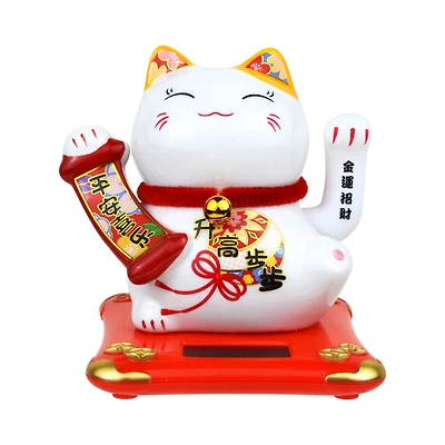 Chat solaire multicolore en céramique pour le Nouvel An lunaire, 1 pièce, 10,5 x 9,8 x 10,8 cm, décoration, façon de célébrer