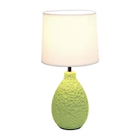 Lampe de table ovale en céramique de stuc texturé à motifs simples