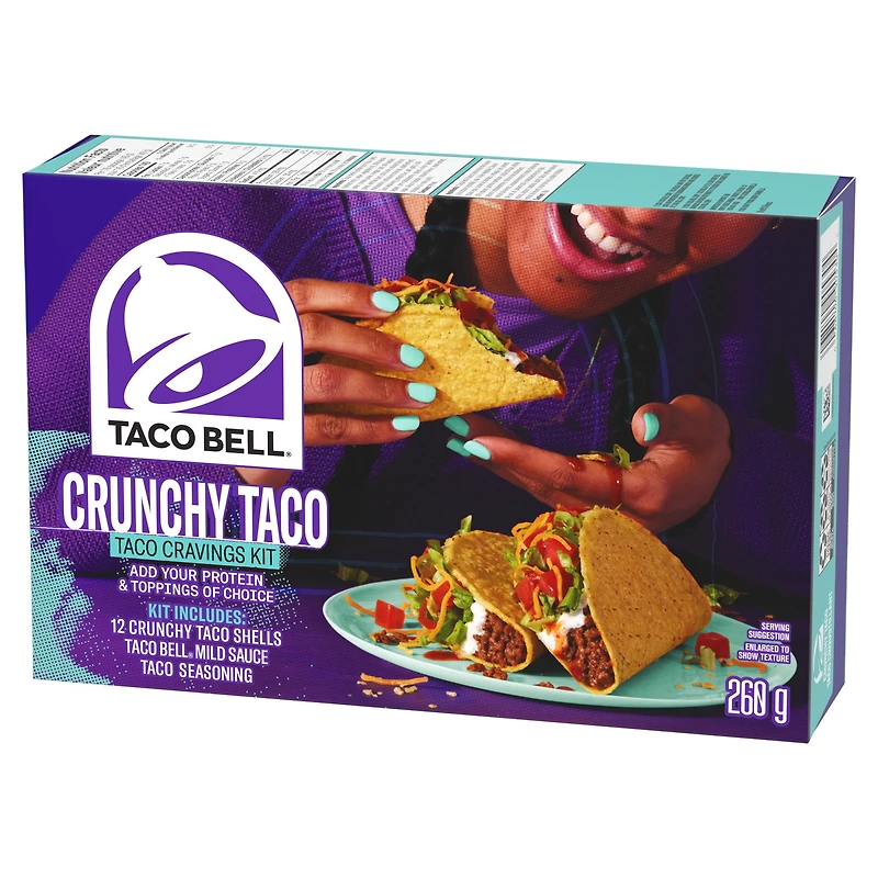 Taco Bell Crunchy Taco Cravings Kit, 260 g Box, TB CRUNCHY TACO KIT