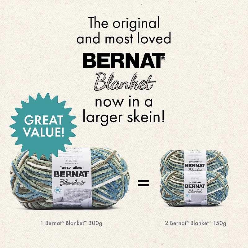 Bernat® Blanket™ #6 Super Bulky Polyester Yarn 10.5oz/300g