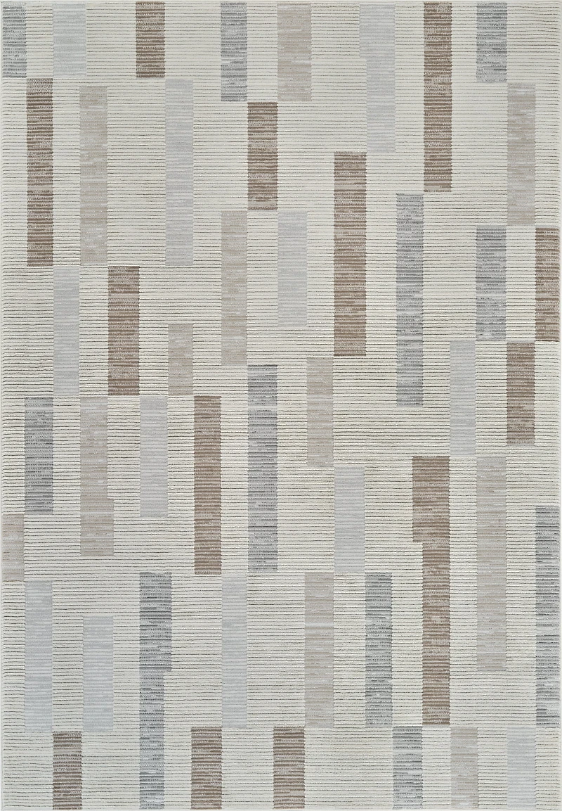 Tapis d'interieur abstrait Rug Branch Nomad, beige marron, moderne - Salon, chambre, salle a manger et cuisine