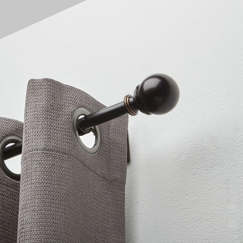 hometrends Rope Ball 5/8" Drapery Rod Set 48-84" Bronze