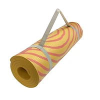 Tapis d’exercice avec arcs abstraits imprimés de 10 mm – 61 cm x 172,7 cm, Combinaison de jaune