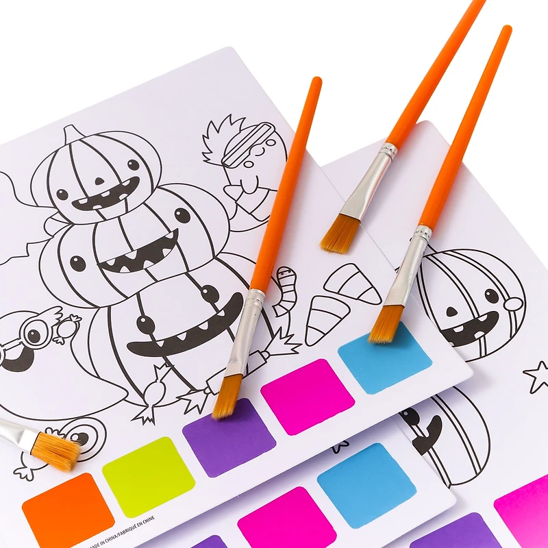 Magic Paint Posters, 10 Paper Sheets with 4 Brushes, Ages 3+, Party Favors, by Way to Celebrate