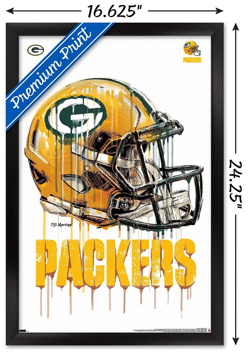 NFL Green Bay Packers - Drip Helmet 20 Wall Poster, 22.375" x 34"