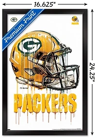 NFL Green Bay Packers - Drip Helmet 20 Wall Poster, 22.375" x 34"