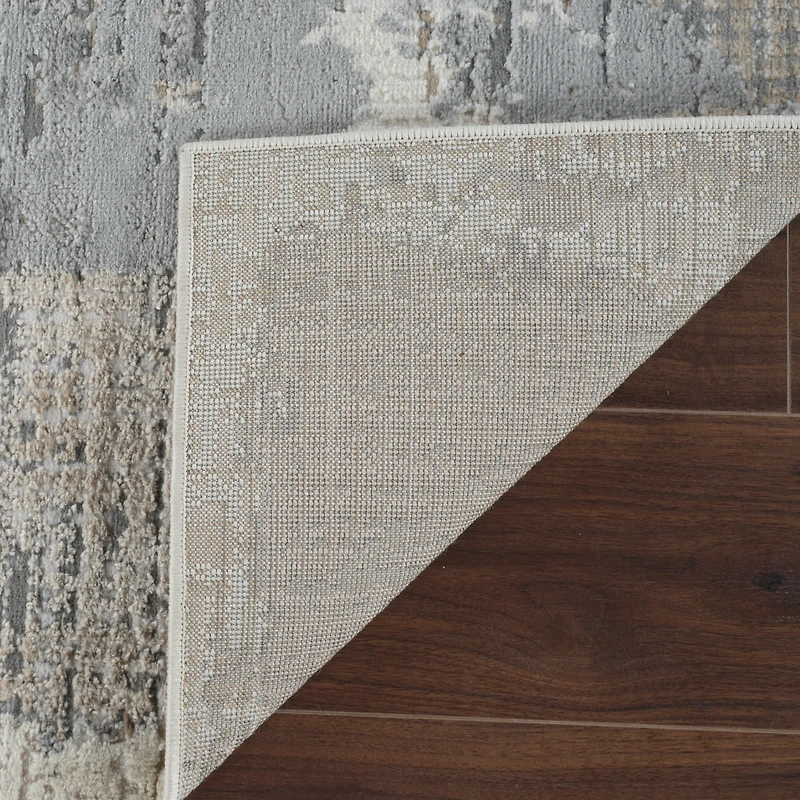 Rug Branch Nomad Abstract Indoor Area Rug, Cream Grey, Modern - Living Room, Bedroom, Dining Room, and Kitchen