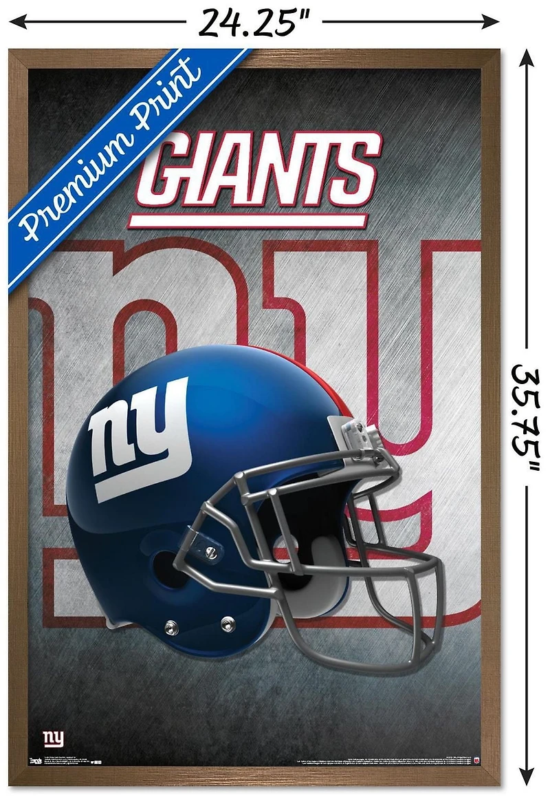 NFL New York Giants - Helmet 16 Wall Poster, 14.725" x 22.375" Framed