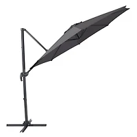 Parasol d'extérieur inclinable et rotatif CorLiving de 9,5 pieds avec cadre en aluminium et acier et auvent durable