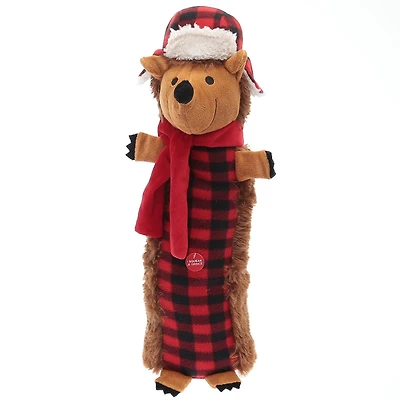 Location vacances temps, jouet gros chien peluche qui couine-Buffalo Plaid hérisson