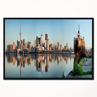 Design Art Toronto City Skyline Panorama Framed Canvas Art Print