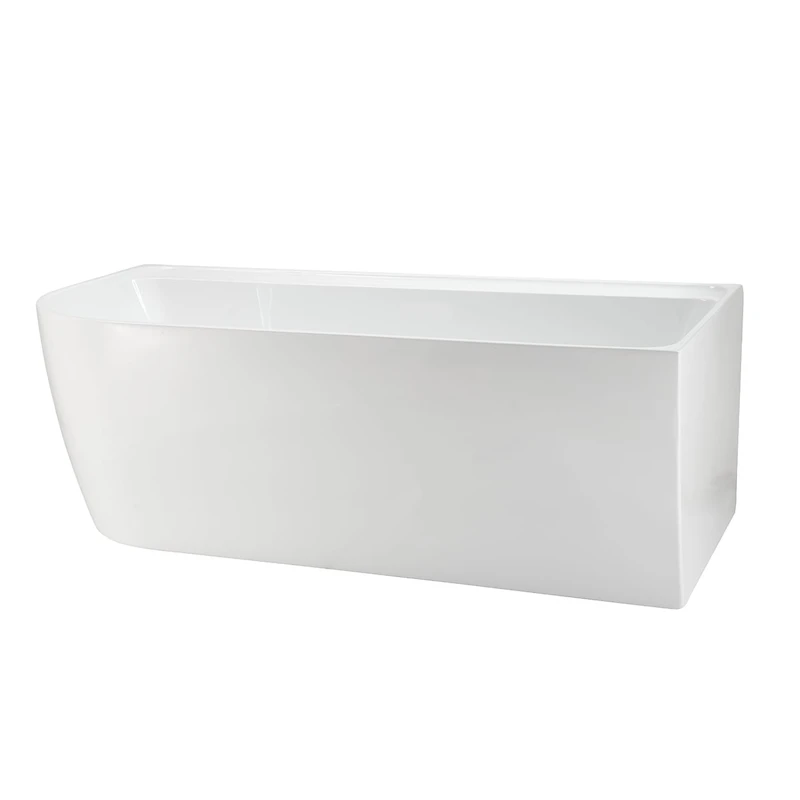 A&E Bath and Shower Silqua 59 In. X 29.5 In. Right Corner Freestanding Bathtub In Glossy White