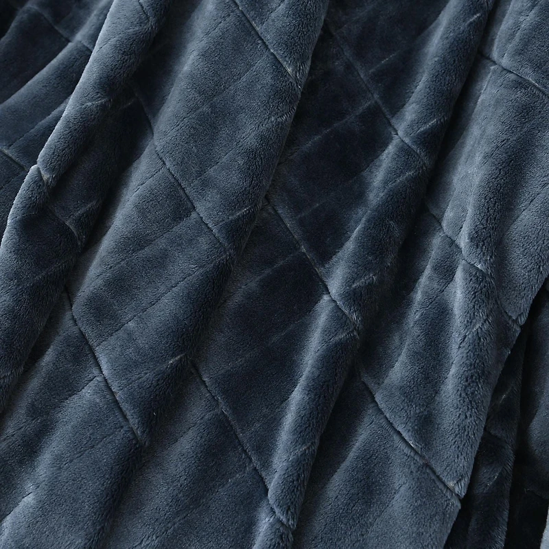 Couverture en texturé confortable recyclées, Bleu (127cm x 152cm) par Nemcor