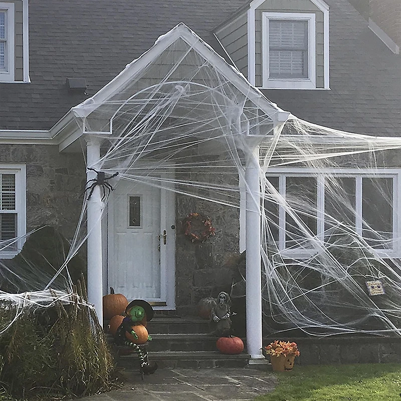 Fun World Halloween Decoration Stretch Spider Web White, 18.58 sq m