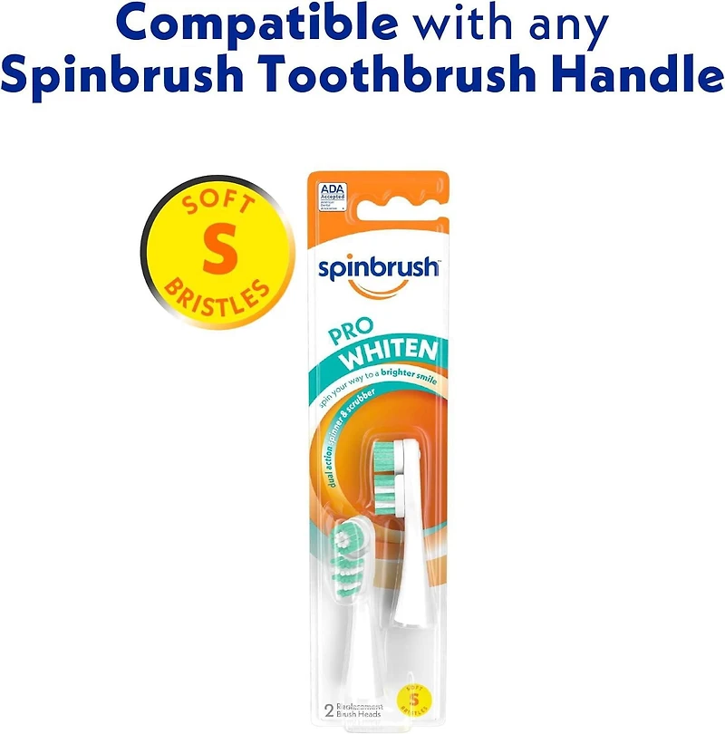 Têtes de rechange douces Spinbrush PRO WHITEN