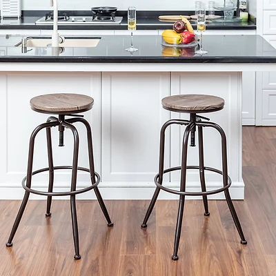 Homy Casa Set of 2 Bar Stools, Dining Entertaining Tools for Wine Lounge, Walnut