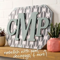Plaid Unfinished Wood 5" Letter, M, Wood Letter