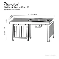 Paramount Offset Extruded Aluminium Rectangle Firepit Table