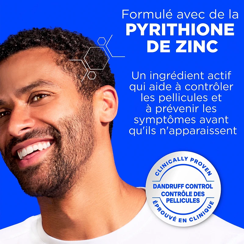 Shampooing et revitalisant antipelliculaire 2 en 1 Head and Shoulders pour hommes, traitement antipelliculaire, Agrumes et cèdre pour un usage quotidien, sans parabènes 370 ml