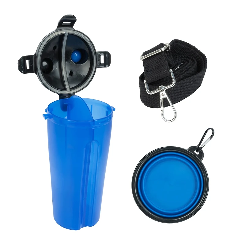 Perfect Solutions Duo Gobelet Et Bol Rétractable De Voyage Pour Animal Avec Bandoulière Ajustable