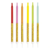 Bougies à paillettes arc-en-ciel, 12CT Bougies à paillettes arc-en-ciel