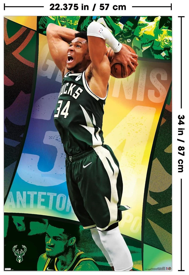 NBA Milwaukee Bucks - Giannis Antetokounmpo 21 Wall Poster, 22.375" x 34"