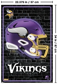 NFL Minnesota Vikings - Neon Helmet 23 Wall Poster, 22.375" x 34"