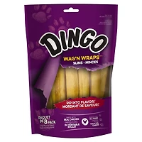 Dingo Wag'n Wraps Slims Chicken Snack for All Dogs 8PK