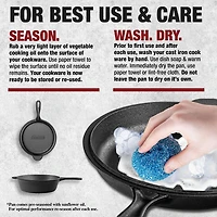 Granitestone Cast Iron 2-in-1 Cooker Set – Heavy Duty Pre-Seasoned 3 Qt Pan with 10” Skillet Lid