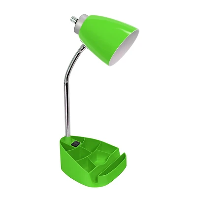 Limelights Gooseneck Organizer Desk Lamp with iPad Tablet Stand Book Holder and Charging Outlet