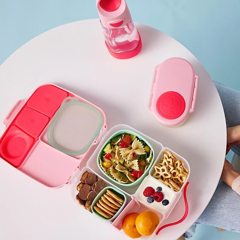 b.box - Boîte à déjeuner de style Bento à 5 compartiments pour enfants, tout-petits, enfants, récipient de stockage des aliments sans BPA avec sac isotherme, boîte alimentaire à emporter avec poignées