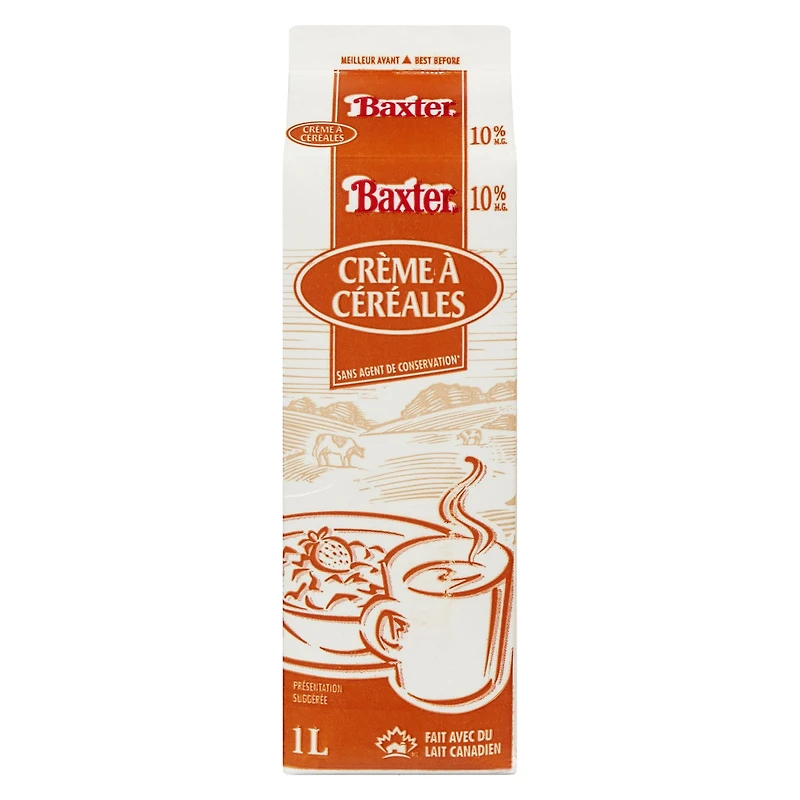 Baxter Crème à céreales 10% 1L