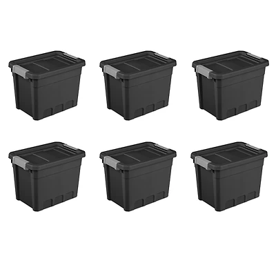 Sterilite 28L Modular Stackers, Black - 6 Pk