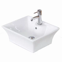 American Imaginations AI-30956 19,5 pouces W au-dessus du navire blanc de compteur pour le perçage de centre de 1 trou