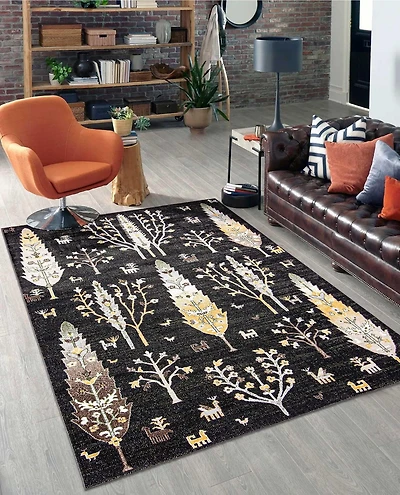 Tapis Lavable ECARPET Boho Chic pour Chambre, Salon, Chambre d'Enfant, Couloir