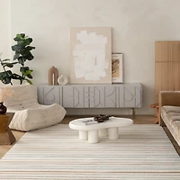 Rug Branch Alfombra Abstract Indoor Outdoor Area Rug, Beige Cream, Modern - Living Room, Bedroom, Dining Room, and Kitchen