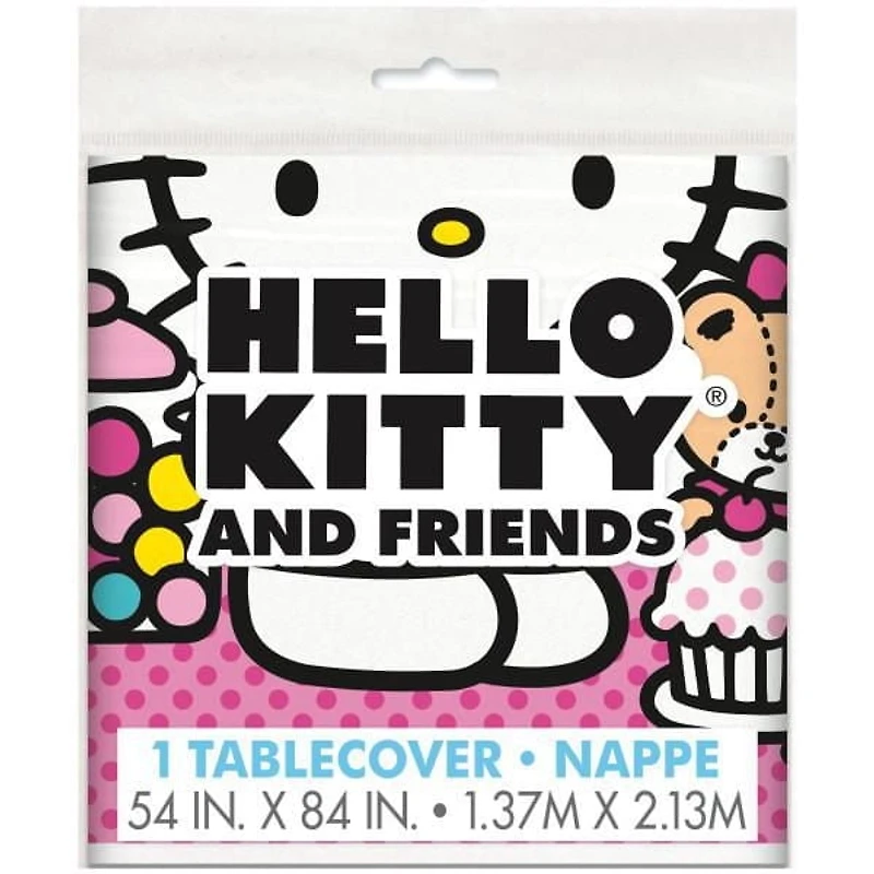 Nappe en plastique Hello Kitty, 84 po x 54 po 1 nappe mesure 54" x 84"