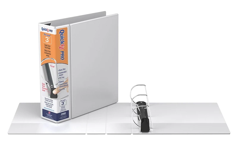 QuickFit Anneaux en D Pin-Lock, 3 po, à déclencheur unique, verrouillables, prévenant l'écartement paquet de 6