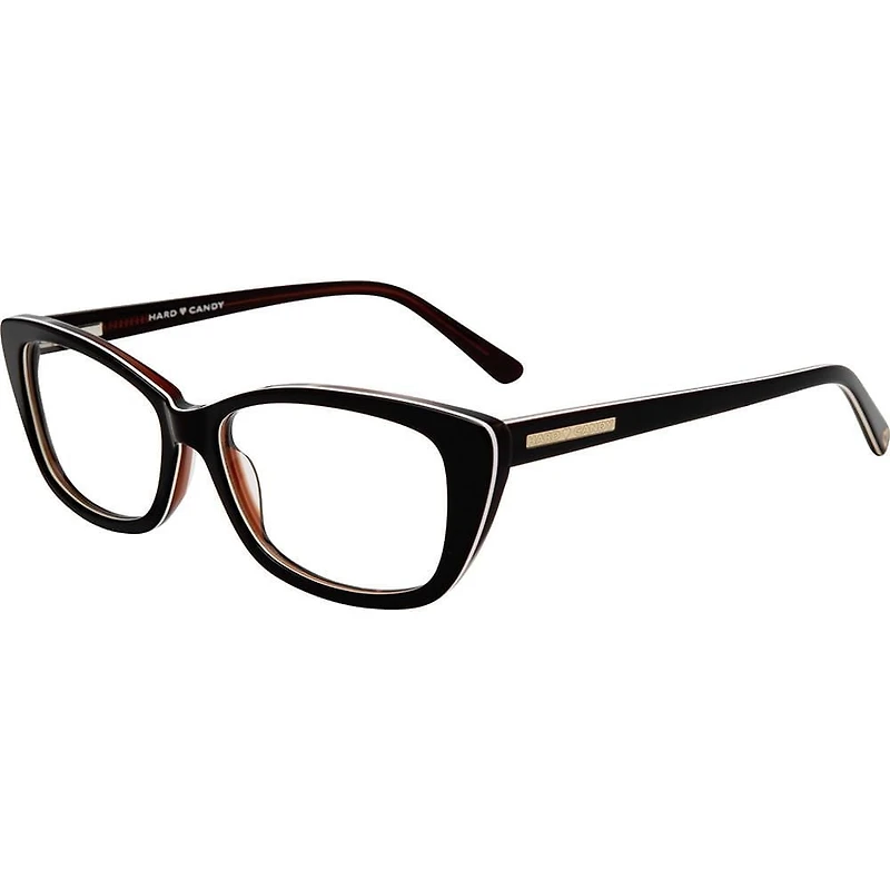 Hard Candy Womens Prescription Eyeglasses, Brown Sugar, Dark Brown, 53-15-145