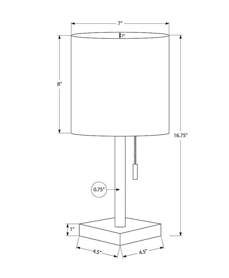 Monarch Specialties Lighting, Set Of 2, 17"h, Table Lamp, Usb Port Included, Nickel Metal, Ivory / Cream Shade, Contemporary