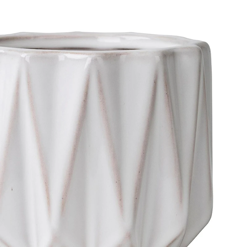 Better Homes & Gardens Céramique Pot à motif géométrique de 12,7 cm-Blanc Pot de fleur