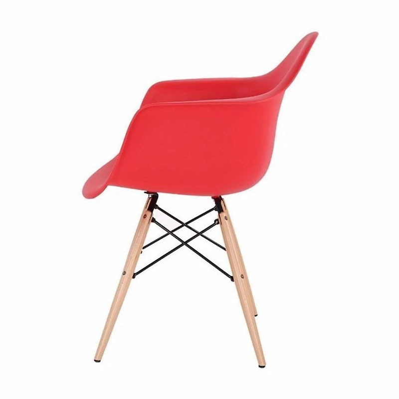 Nicer Furniture Red Wooden Legs Eames Dar Chair
