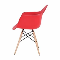 Nicer Furniture Red Wooden Legs Eames Dar Chair