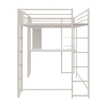DHP Abode Full Size Metal Loft Bed, Off White