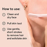 Finishing Touch Flawless Dermaplane Glow Facial Exfoliator & Hair Remover, 1 unit, 6 replacement blades